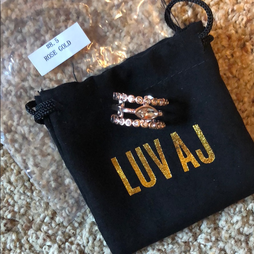 Brand New- Luv Aj Rose Gold Statement Ring 54$